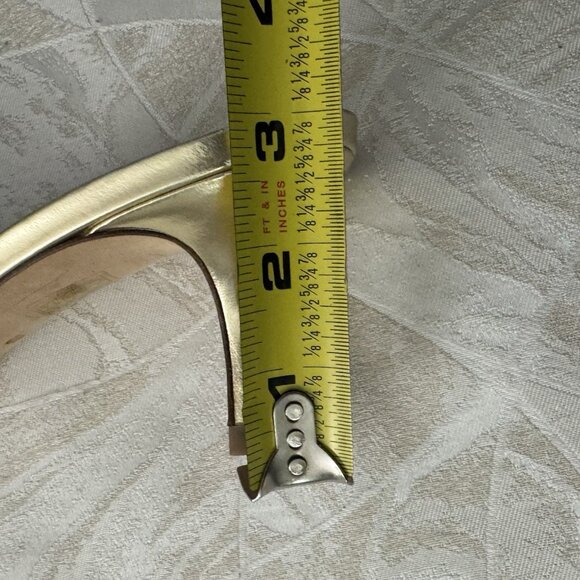 JIMMY CHOO GOLD HEEL OPEN TOE HEELS - Picture 5 of 12